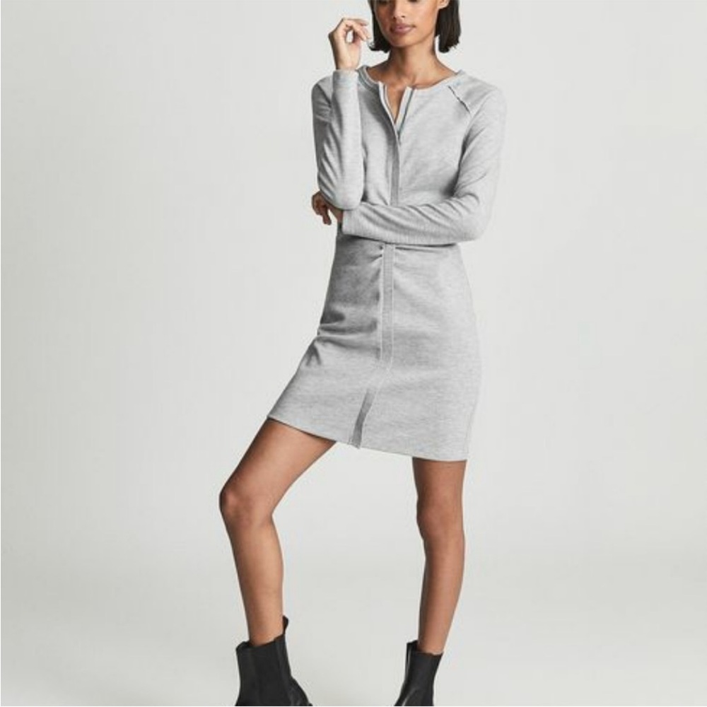 REISS Astrid Ruched Detail Jersey Dress